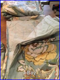 POTTERY BARN Vanessa Bedding 2 Queen Duvets And Curtain Set