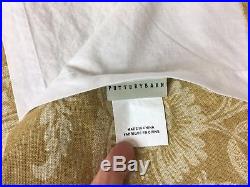Pair Of 2 Pottery Barn ALESSANDRA Gold Floral Lined Curtain Drape Panels 50x96