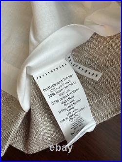 Pair Pottery Barn Emery Linen Curtains 84x50 Grommet Cotton Lining Oatmeal Beige