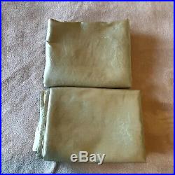 Pair Pottery Barn Silk Drapes Curtains Panels Set of 2 Brown Lined 50 x 84