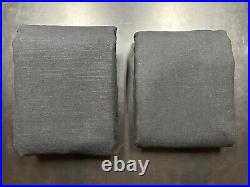 Pair of Pottery Barn Emery Linen Curtain Panels Black 96x50 Blackout Lining