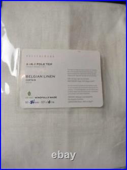 Pottery Barn 1 Belgian Linen Unlined Curtain Made WithLibecoT White, 50x84 NWT