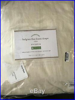 Pottery Barn 2 Classic Belgian Flax Linen Curtains Cotton Lining 50 x 84 Ivory