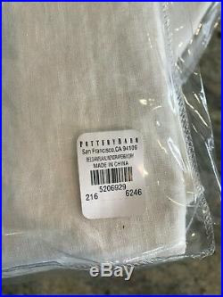Pottery Barn 2 Classic Belgian Flax Linen Curtains Cotton Lining 50 x 96 Ivory