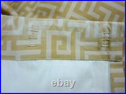 Pottery Barn 2 Lined Curtain Panels Yellow Geometric 50 x 84 each