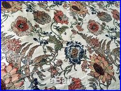 Pottery Barn 2 Panels 50 x 84 Lined Curtains Drapes Red Blue Yellow Floral