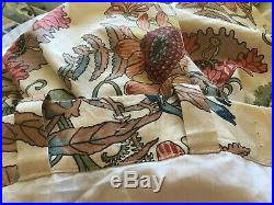 Pottery Barn 2 Panels 50 x 84 Lined Curtains Drapes Red Blue Yellow Floral