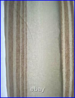 Pottery Barn 2 Riviera Stripe Curtain Drape Panels 50x84 Sandalwood Tan Pair