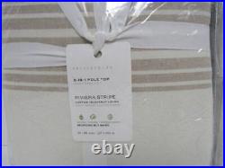 Pottery Barn 2 Riviera Striped Linen Cotton Blackout Curtains 50 x 96 SandaLwoo