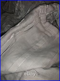 Pottery Barn 2 Shimmer Velvet Drape Curtains Gray 44 x 108 Tie Top