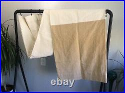 Pottery Barn 2-Tone Neutral Linen Fully Lined Curtain Panel Pair Beige Tan 96