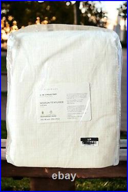 Pottery Barn 3 In 1 Pole Top Seaton Textured Curtain Panel White 100x96