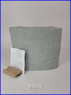 Pottery Barn 3 in 1 Emery Linen Curtain 100x108 Cotton Lining Blue Dawn NWOT