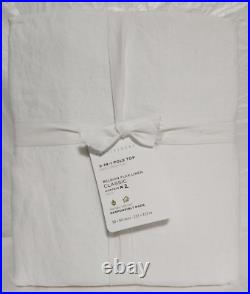 Pottery Barn 3-in-1 Pole Top Classic Belgian Flax Linen 2-Curtains 50x84 White
