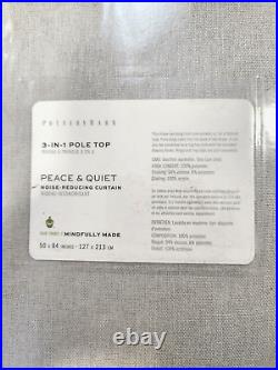 Pottery Barn 3in1 Pole Top Peace & Quiet Noise-Reducing 2-Curtains 50x84 Li/Gr