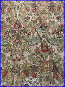 Pottery Barn 4 Curtains Pole Top Lined 50 X 108 Linen Floral Simone Palampore