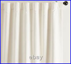 Pottery Barn 50x96 Velvet Twill BLACKOUT IVORY curtain Drape panel Luxury