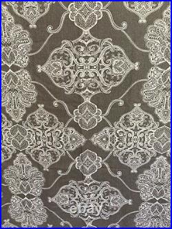 Pottery Barn Alana Medallion Linen/Cotton Curtain (Brownstone) 4 Panels 50 X 84