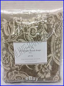 Pottery Barn Alessandra Floral Drapes Curtains Panels 50x63 Gray BLACKOUT LINER