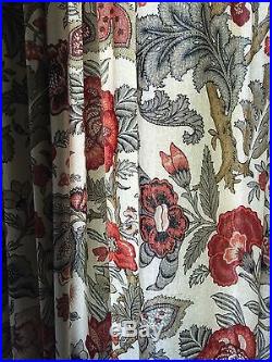 Pottery Barn Allegro Floral Curtain Drape 50x84 New