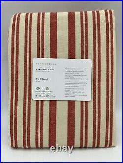 Pottery Barn Antique Stripe Cotton Curtain Panel 50x96 Red 7947C