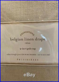 Pottery Barn BELGIAN FLAX LINEN Drapes Set of Two50 x 84NaturalNWT
