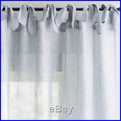 Pottery Barn BELGIAN FLAX LINEN SHEERTie-Top Curtain50 X 96Set/2ChambNWT