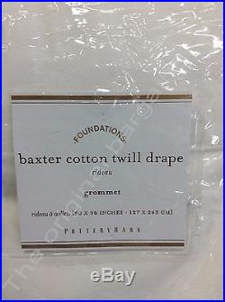 Pottery Barn Baxter Cotton Twill Drapes curtains panels grommets 50x96