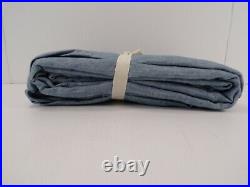 Pottery Barn Belgian Flax Curtain Cotton Lining Blue Chambray 50x 108 #7695