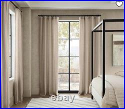 Pottery Barn Belgian Flax Light Filtering White Lined Curtains 48 X 95 Set 6