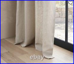 Pottery Barn Belgian Flax Light Filtering White Lined Curtains 48 X 95 Set 6