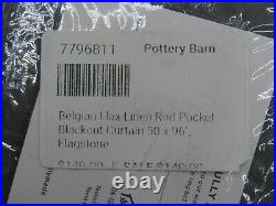 Pottery Barn Belgian Flax Linen Blackout Curtain Flagstone 50x 96 #Q17