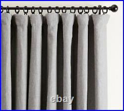 Pottery Barn Belgian Flax Linen Classic Curtain 100x96 in FLAGSTONE