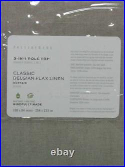 Pottery Barn Belgian Flax Linen Curtain, 100 x 84 Dark Flax NWT