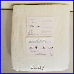 Pottery Barn Belgian Flax Linen Curtain 100x84 Cotton Lining Classic Ivory