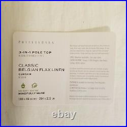 Pottery Barn Belgian Flax Linen Curtain 100x84 Cotton Lining White