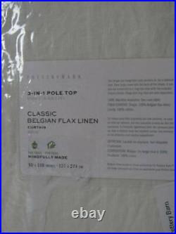 Pottery Barn Belgian Flax Linen Curtain, 50 x 108 Ivory Color, 1 Panel Nwt