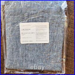 Pottery Barn Belgian Flax Linen Curtain Blue Chambray 50x84 set of 2