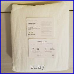 Pottery Barn Belgian Flax Linen Curtain Cotton Lining 100x96 White