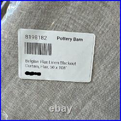 Pottery Barn Belgian Flax Linen Curtain Drape BLACKOUT 50x108 ColorFlax NWT