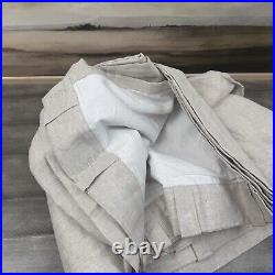 Pottery Barn Belgian Flax Linen Curtain Drape Cotton Lined Flax 100x108 NWOT