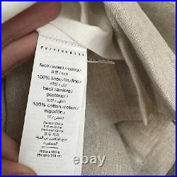 Pottery Barn Belgian Flax Linen Curtain Drape Cotton Lined Flax 100x108 NWOT