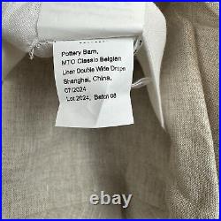 Pottery Barn Belgian Flax Linen Curtain Drape Cotton Lined Flax 100x108 NWOT