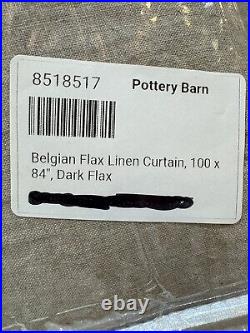 Pottery Barn Belgian Flax Linen Curtain Drape DOUBLEWIDE 100 x 84 Dark Flax