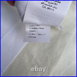 Pottery Barn Belgian Flax Linen Curtain Drape Lined Ivory 100x84 Cut Tags Read