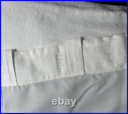 Pottery Barn Belgian Flax Linen Curtain Drape Pair 50x108 Blackout Ivory White