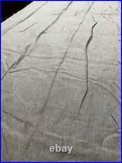 Pottery Barn Belgian Flax Linen Curtain Panel Chambray Gray 108x100 Cotton Lning