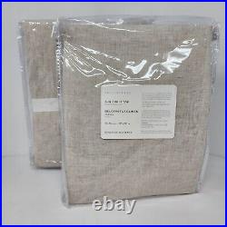 Pottery Barn Belgian Flax Linen Curtains TWO Panels 50x96 FLAX Color