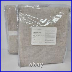 Pottery Barn Belgian Flax Linen Curtains TWO Panels 50x96 FLAX Color