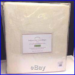 Pottery Barn Belgian Flax Linen Drape Ivory 3-in1 Pole Top With Blackout Lining